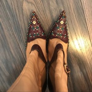 🎉9x HP🎉 Vicini Giuseppe Zanotti Leather Studded Designer Boots